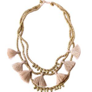 Bluma Project Luna Three-tiered Tassel Necklace in Sand Brand New MSRP $75
